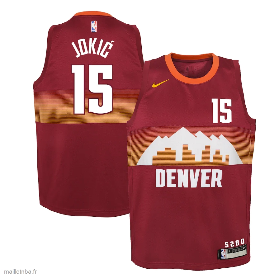 Maillot Denver Nuggets Nikola Jokic Nike Red 2020/21 Swingman Jersey - City Edition